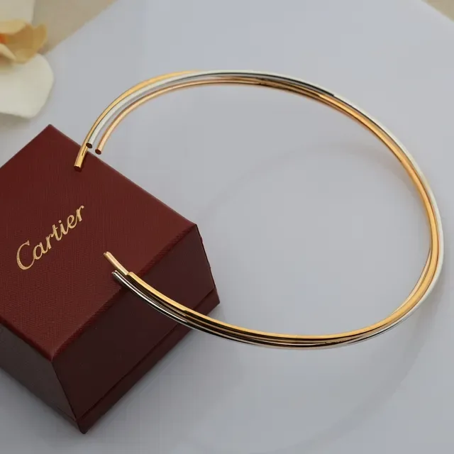 Cartier Trinity Bracelet à Manchette Ouvert Triple Ton 5
