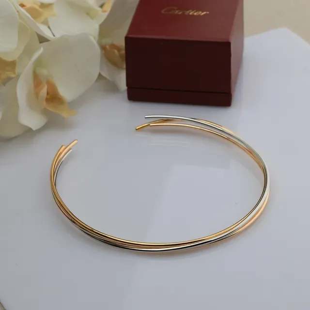 Cartier Trinity Bracelet à Manchette Ouvert Triple Ton 6