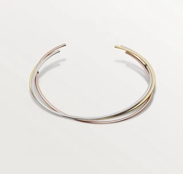 Cartier Trinity Bracelet à Manchette Ouvert Triple Ton 7