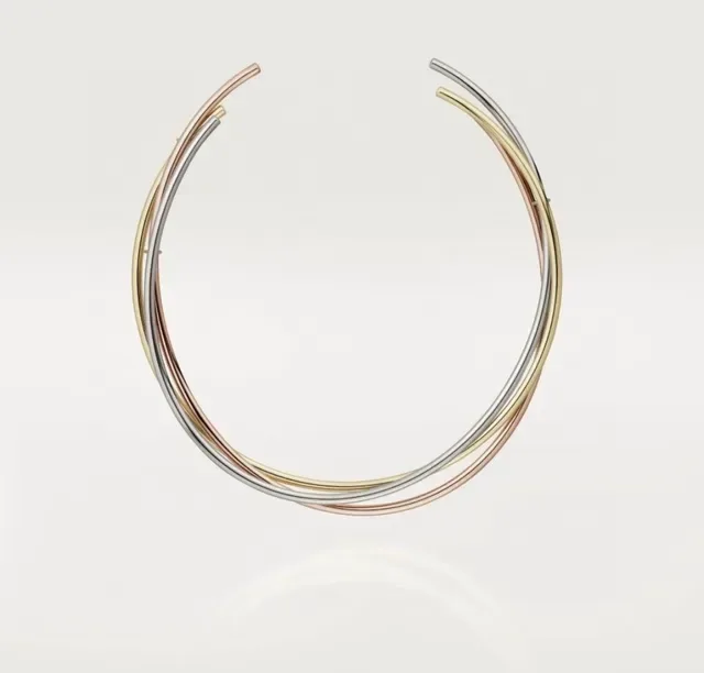 Cartier Trinity Bracelet à Manchette Ouvert Triple Ton 8