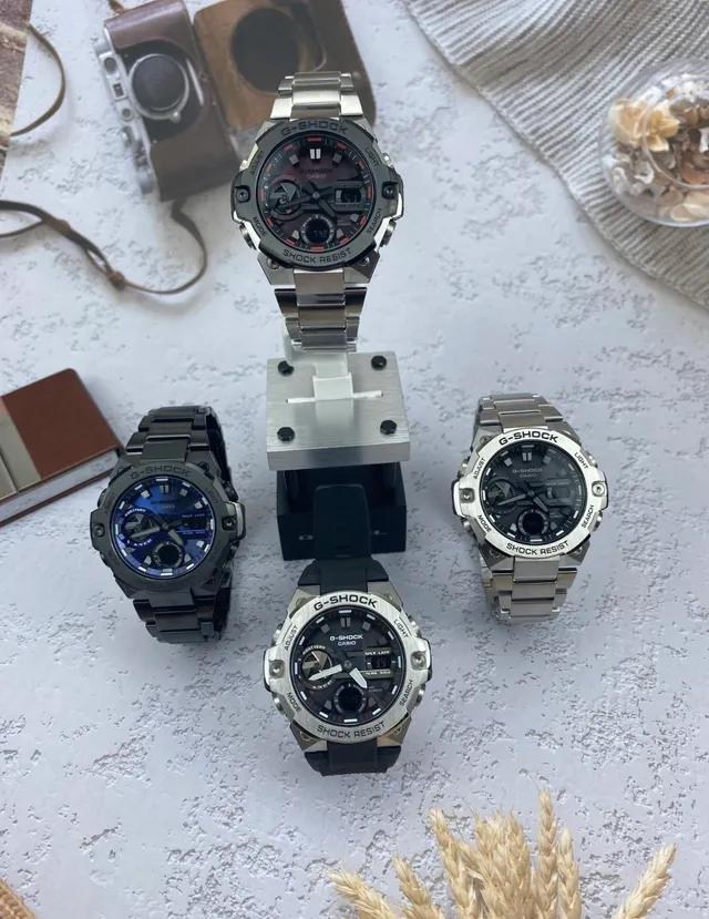 Casio Black Silver Rugged Stainless Steel Case Textured Resin Strap Watch 23