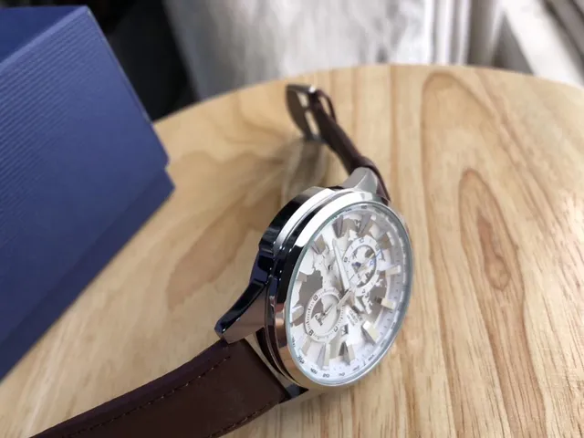 Casio Edifice Chronograph World Time Brown Leather Strap Quartz Watch 6