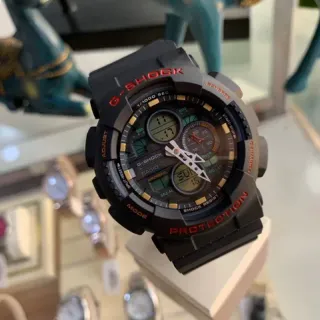 Casio G-Shock GA-100 أسود أحمر ذهبي ساعة رياضية