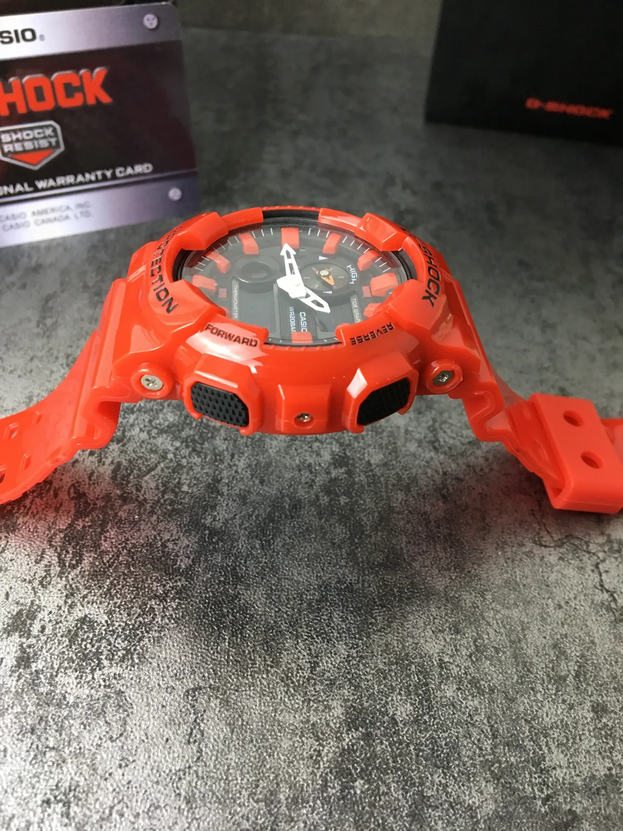 Casio G-Shock GA-100 ساعة رياضية برتقالية من الراتنج 4