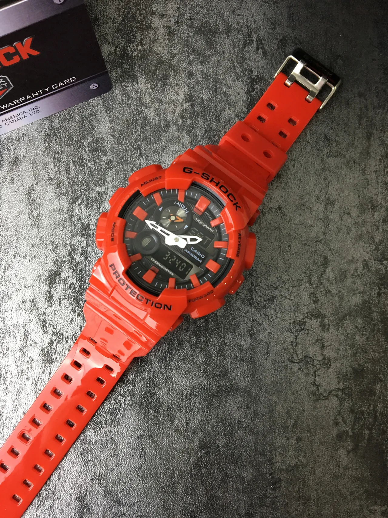 Casio G-Shock GA-100 ساعة رياضية برتقالية من الراتنج 5