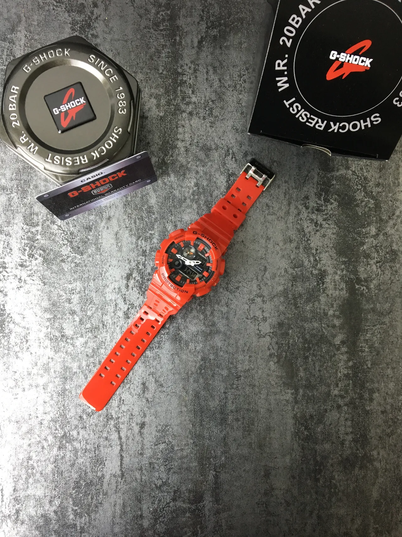 Casio G-Shock GA-100 ساعة رياضية برتقالية من الراتنج 6