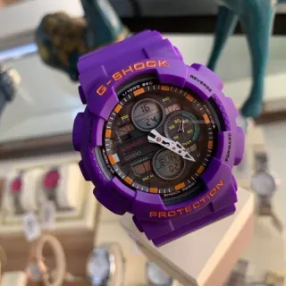 Casio G-Shock GA-100 Purple and Orange Sports Watch