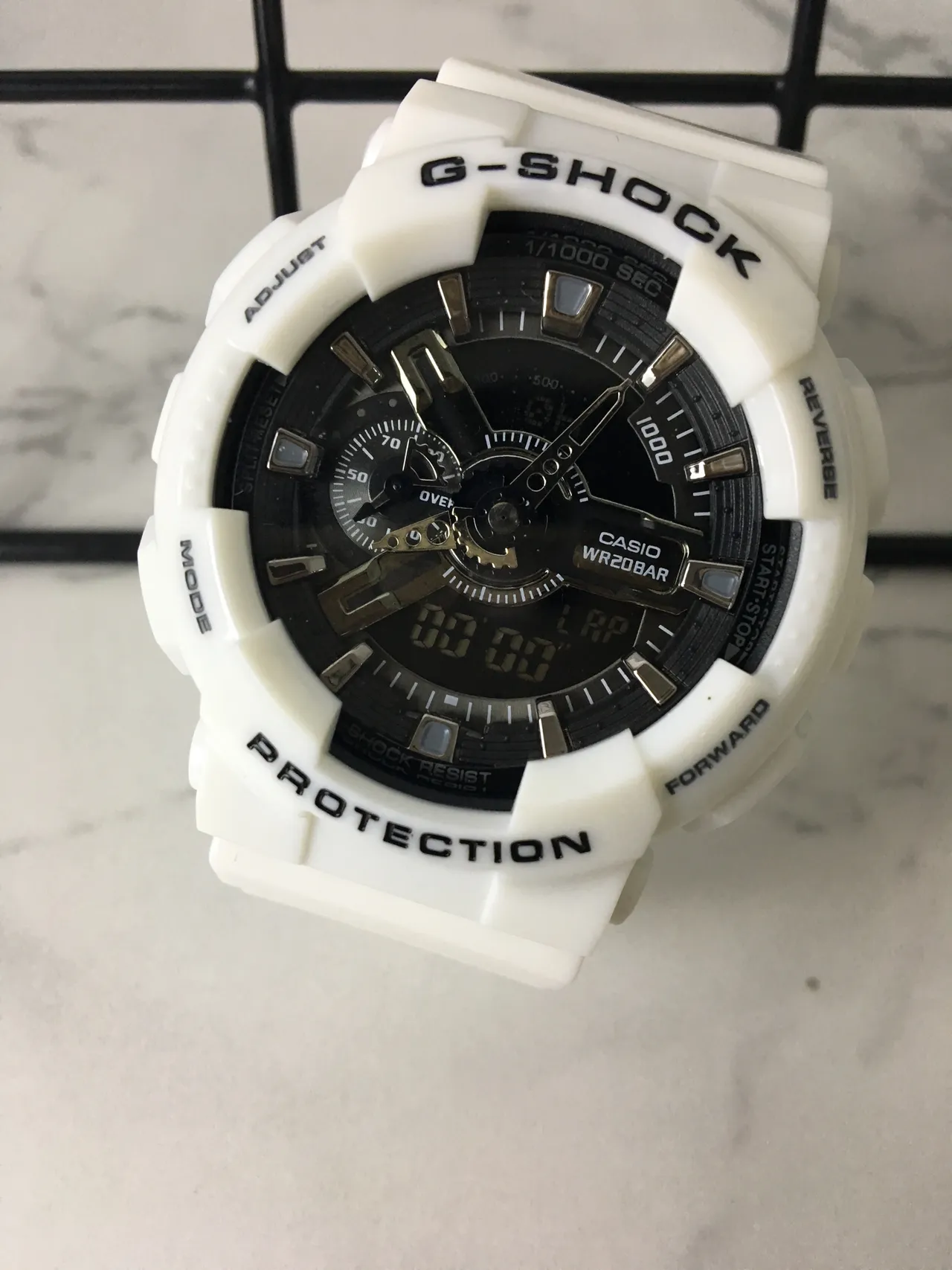 Casio G-Shock GA-100 White and Black Sports Watch 2