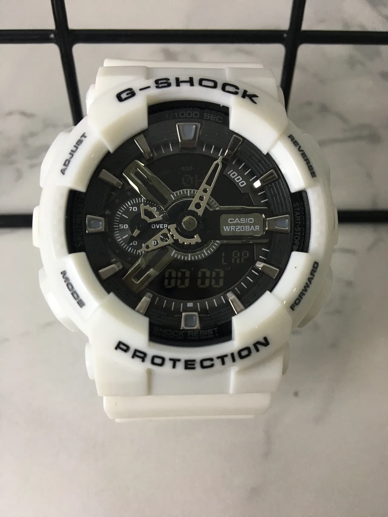 Casio G-Shock GA-100 White and Black Sports Watch 3