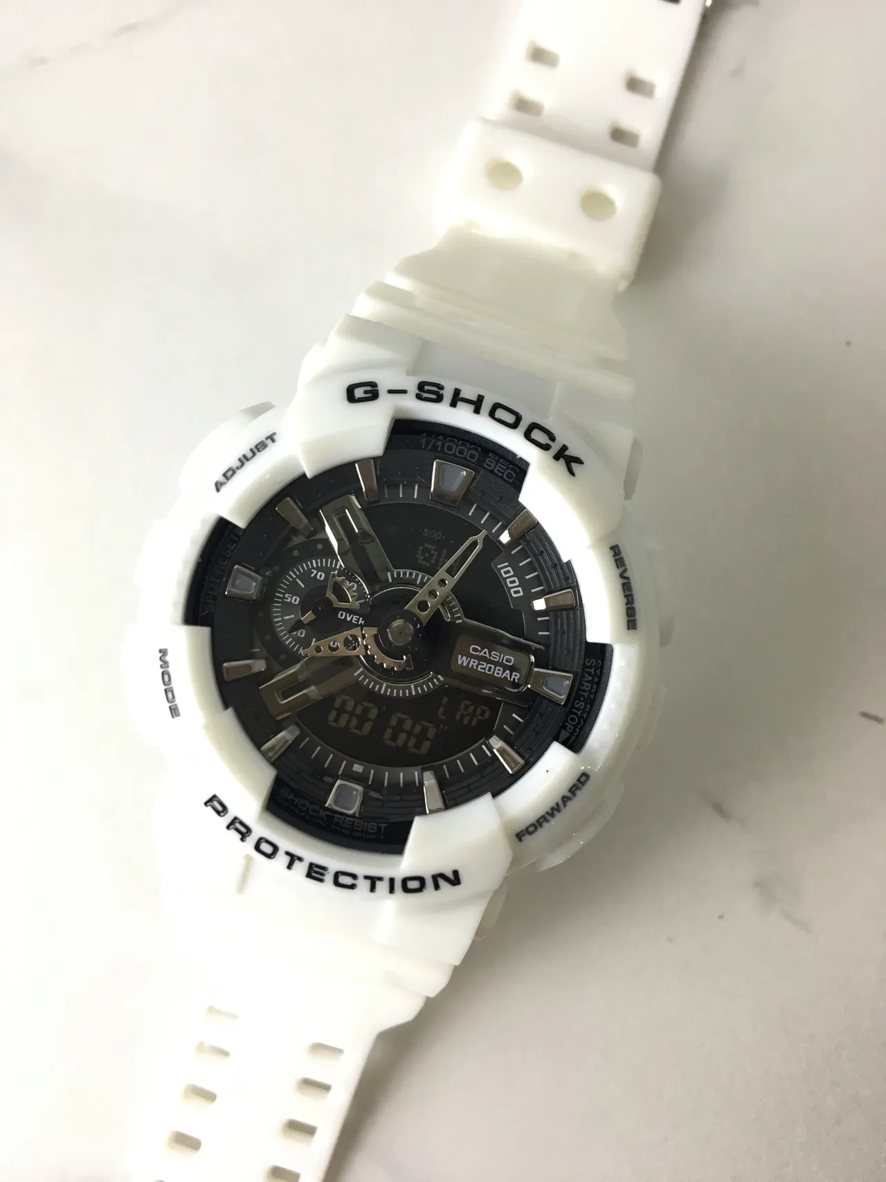 Casio G-Shock GA-100 White and Black Sports Watch 5