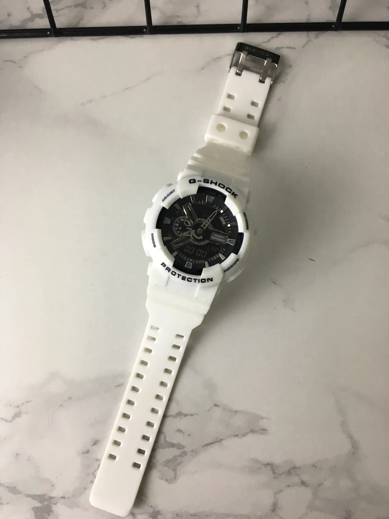 Casio G-Shock GA-100 White and Black Sports Watch 6