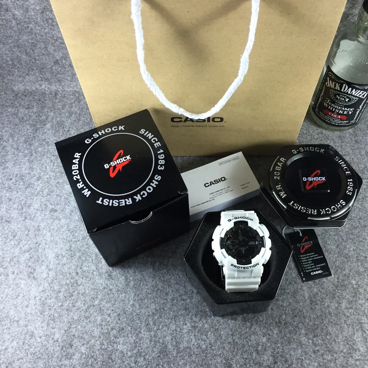 Casio G-Shock GA-100 White and Black Sports Watch 7
