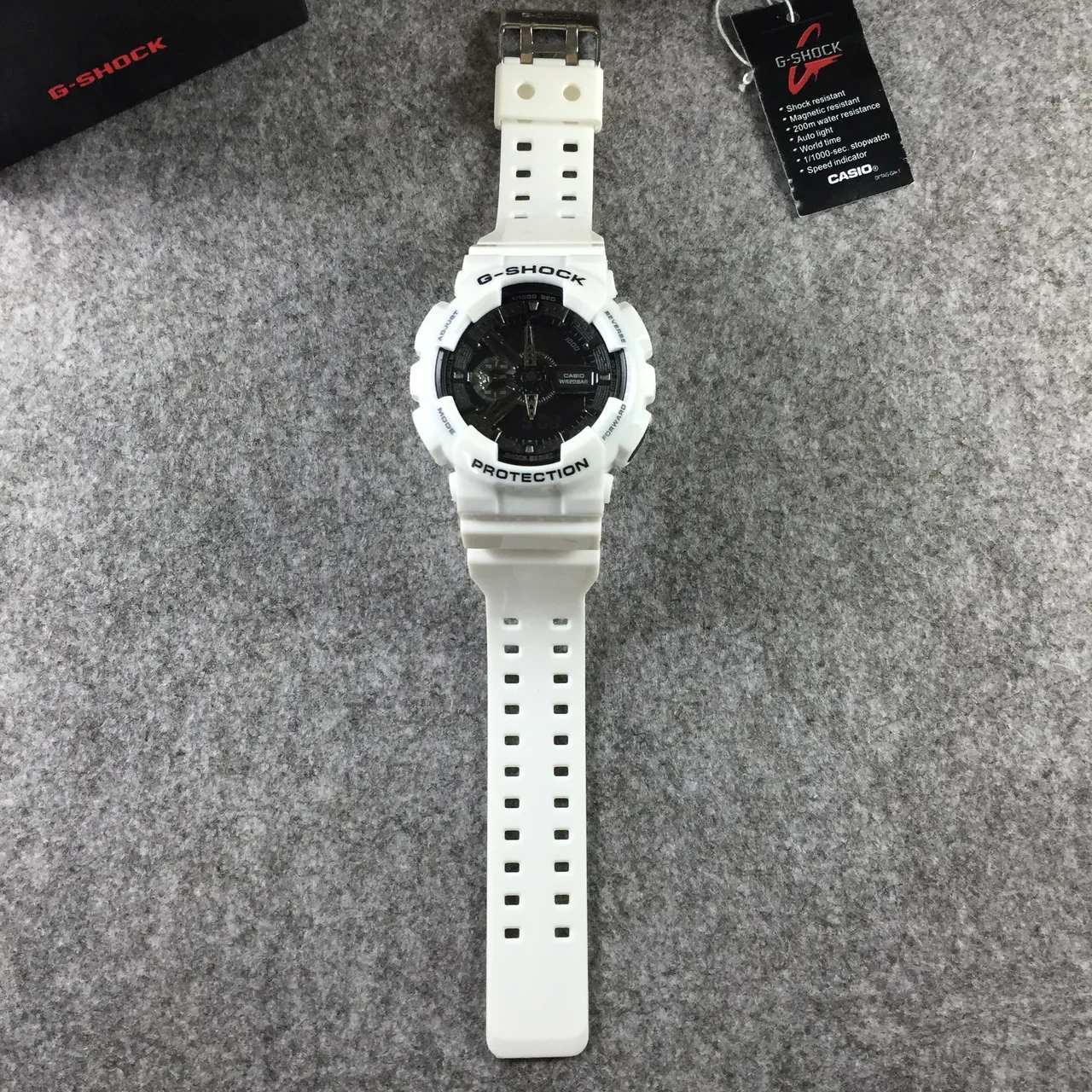 Casio G-Shock GA-100 White and Black Sports Watch 12