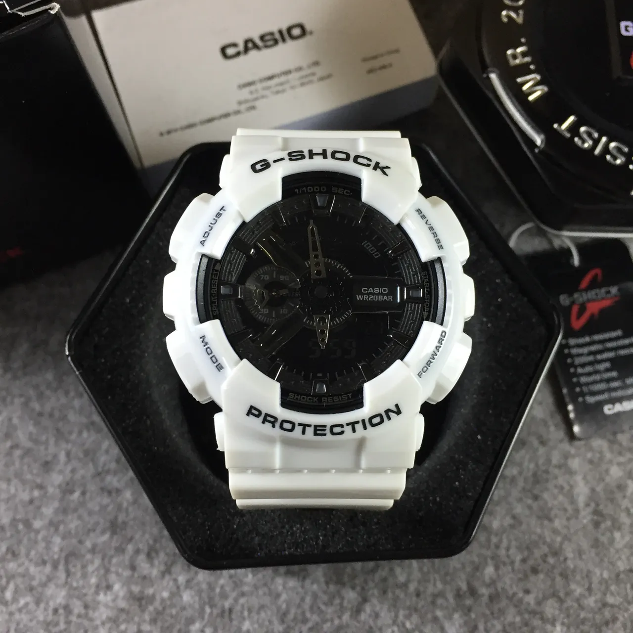 Casio G-Shock GA-100 White and Black Sports Watch 13