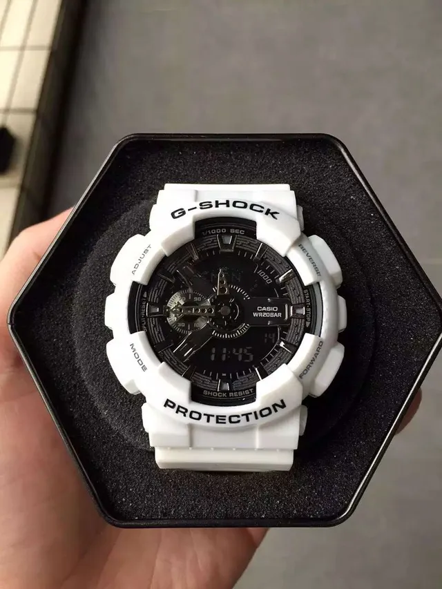 Casio G-Shock GA-100 White and Black Sports Watch 14