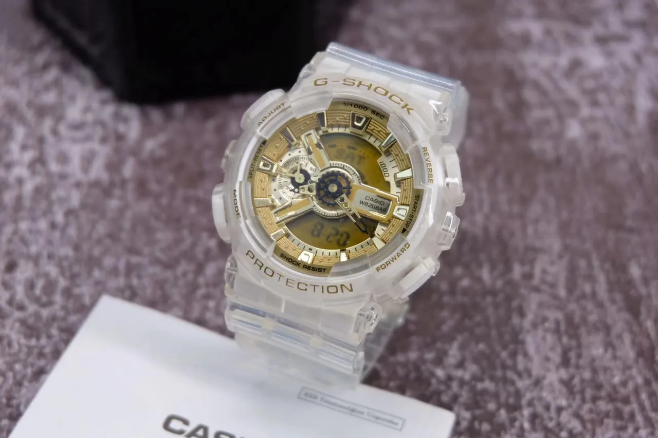 Casio G-Shock GA-110 ساعة رياضية ذهبية شفافة 2