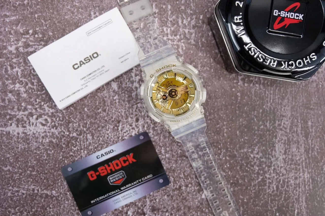 Casio G-Shock GA-110 ساعة رياضية ذهبية شفافة 4