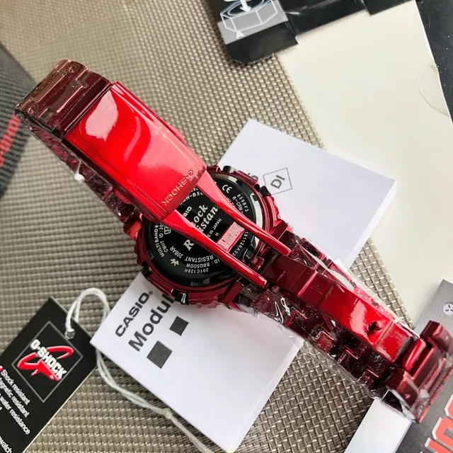Casio G-Shock GA-2100 Relógio Esportivo de Titânio Transparente Vermelho 4
