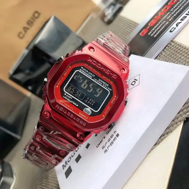 Casio G-Shock GA-2100 Relógio Esportivo de Titânio Transparente Vermelho 7