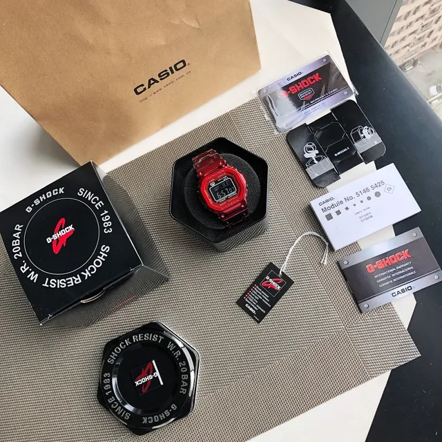 Casio G-Shock GA-2100 Relógio Esportivo de Titânio Transparente Vermelho 8