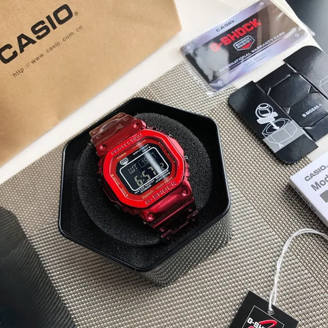 Casio G-Shock GA-2100 Relógio Esportivo de Titânio Transparente Vermelho 9