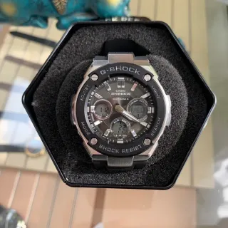 Casio G-Shock GST-B400 Black Silver Hexagonal Stainless Steel Case Resin Strap Sports Watch