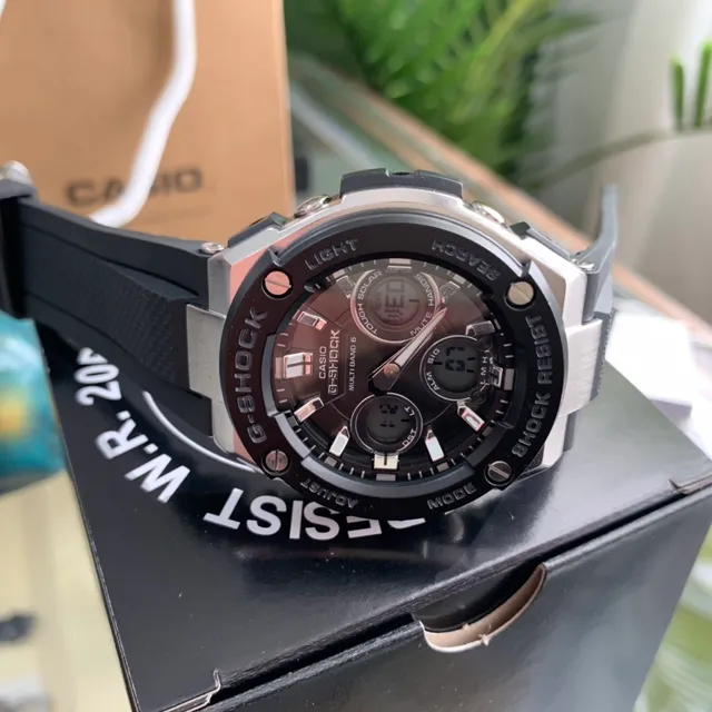 Casio G-Shock GST-B400 Black Silver Hexagonal Stainless Steel Case Resin Strap Sports Watch 4