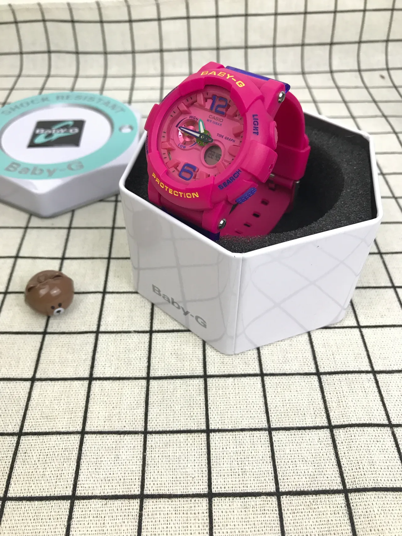Casio Pink Blue Analog-Digital Resin-Cased Watch 4