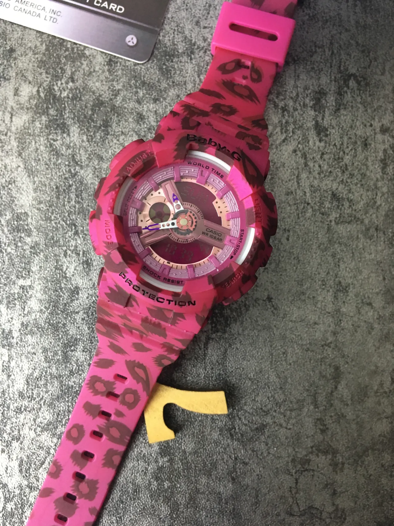 Casio Pink Multicolor Camouflage-Patterned Resin Case Analog-Digital Hybrid Dial Watch 4