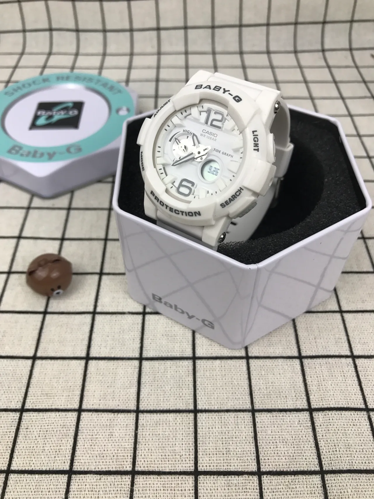 Casio সাদা কালো অ্যানালগ-ডিজিটাল হাইব্রিড টাইড গ্রাফ ফাংশন ঘড়ি 4