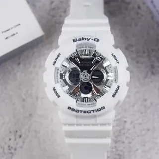 Casio White Silver Resin Construction Analog-Digital Hybrid Dial Watch