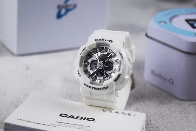 Casio White Silver Resin Construction Analog-Digital Hybrid Dial Watch 2