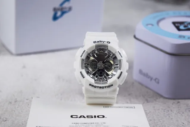 Casio White Silver Resin Construction Analog-Digital Hybrid Dial Watch 3