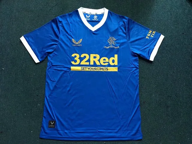 Castore Rangers FC 150th Anniversary Blue Gold V-Neck Jersey 2