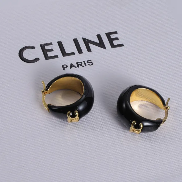 Celine Multicolor Gold Enamel-Coated Hardware Earrings 6