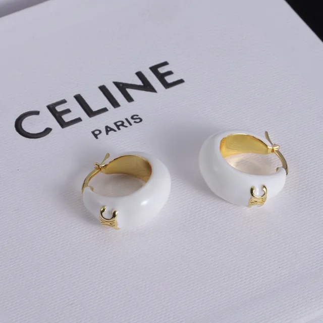 Celine Multicolor Gold Enamel-Coated Hardware Earrings 8