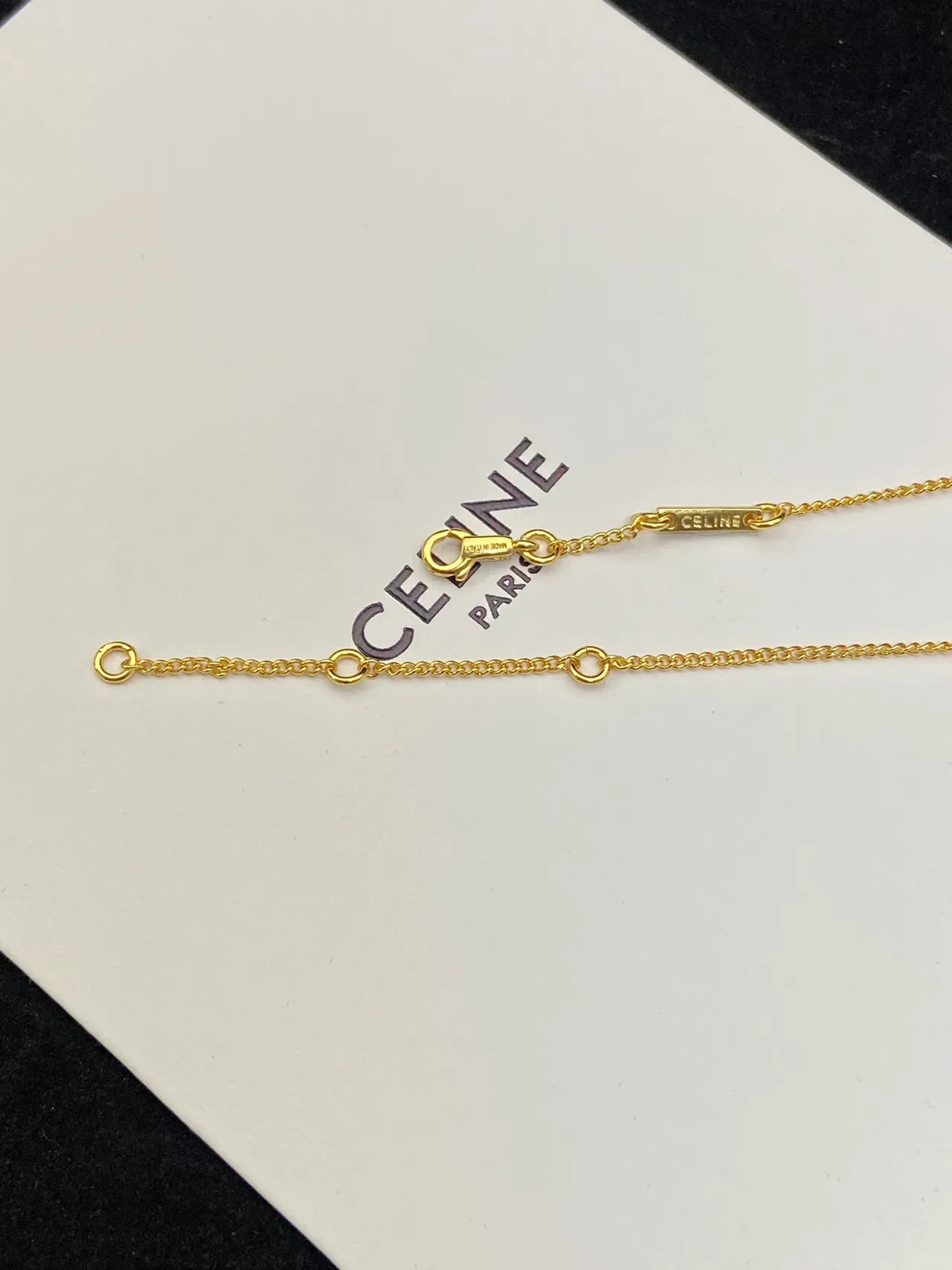 Celine Triomphe Chaîne Logo Or Argent 2