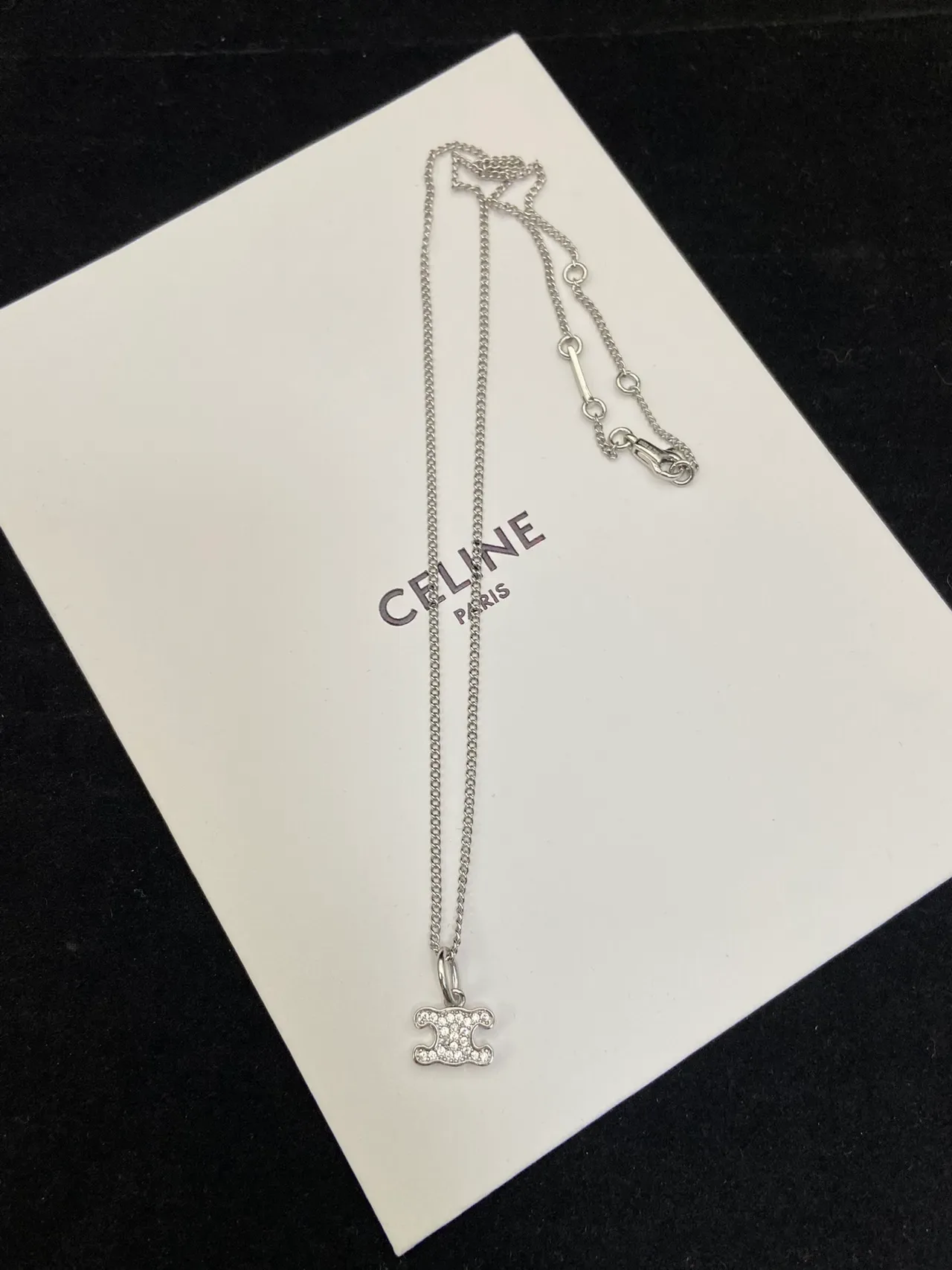 Celine Triomphe Chaîne Logo Or Argent 8