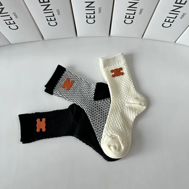 Celine Triomphe Logo Knit Socks 5