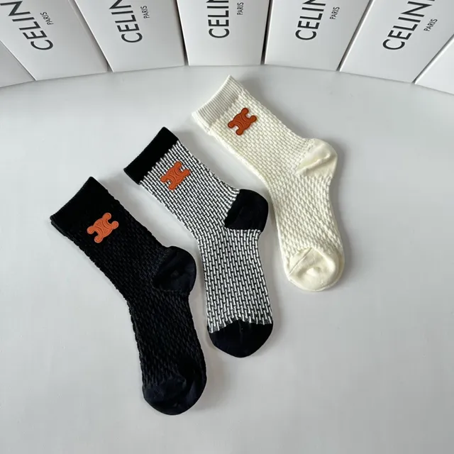 Celine Triomphe Logo Knit Socks 8