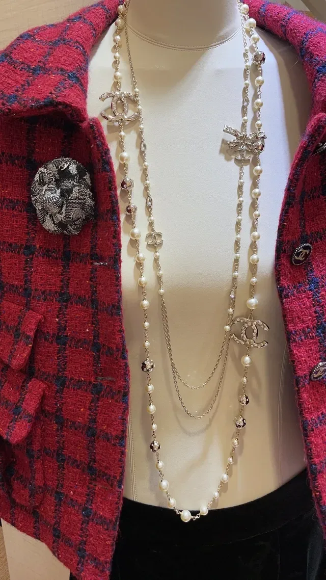 Chanel Beige Gold Multi-Strand Pearl-and-Chain Necklace 3