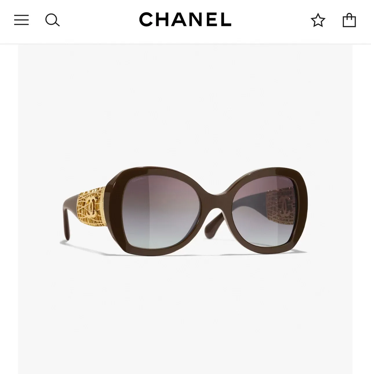 Chanel Black Gold Oversized Rounded-Square Frame Acetate Sunglasses 2