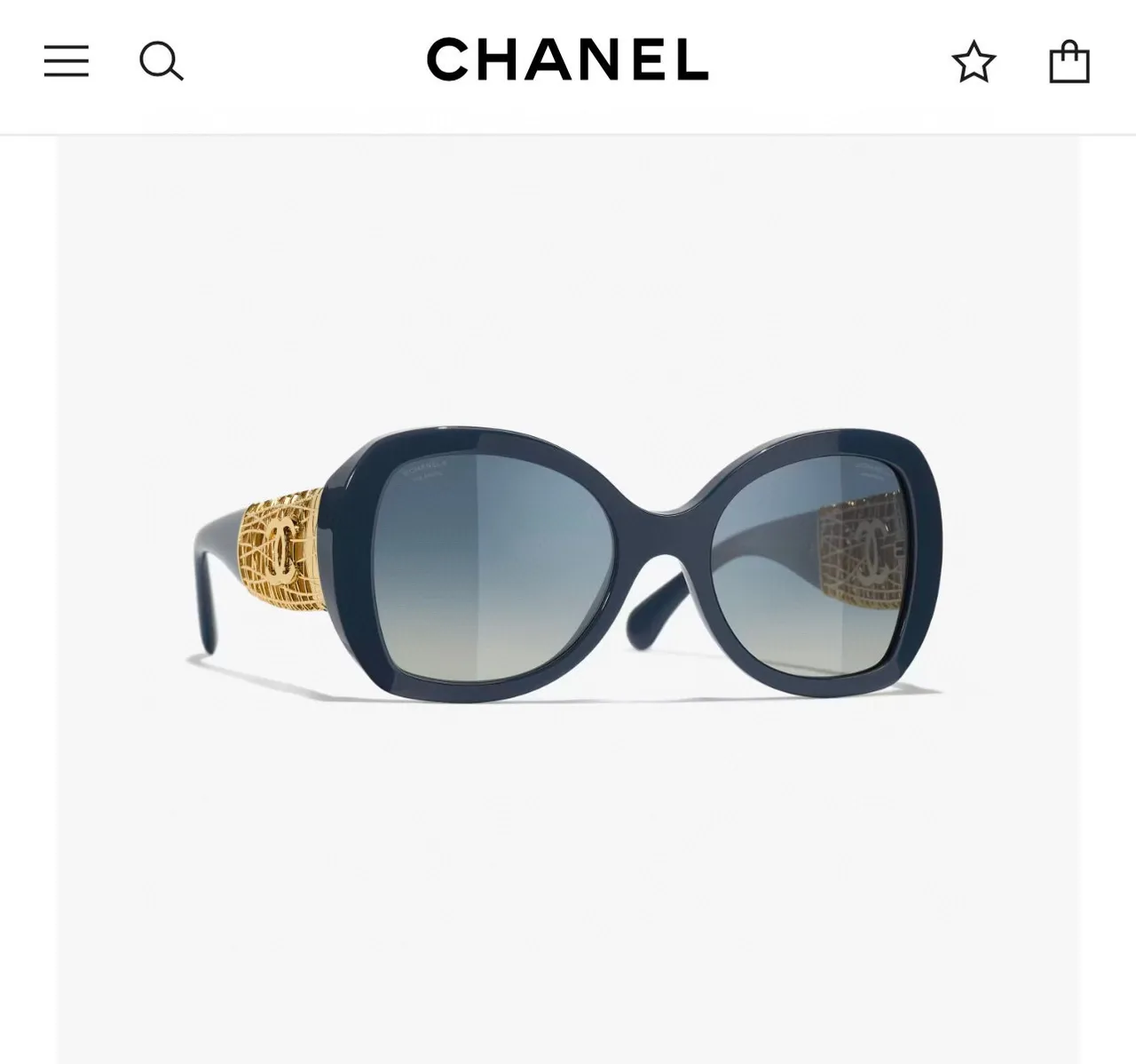 Chanel Black Gold Oversized Rounded-Square Frame Acetate Sunglasses 3