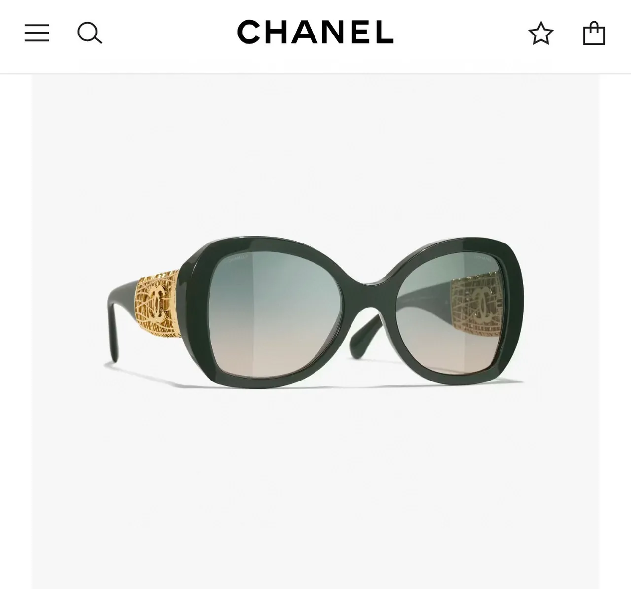 Chanel Black Gold Oversized Rounded-Square Frame Acetate Sunglasses 4