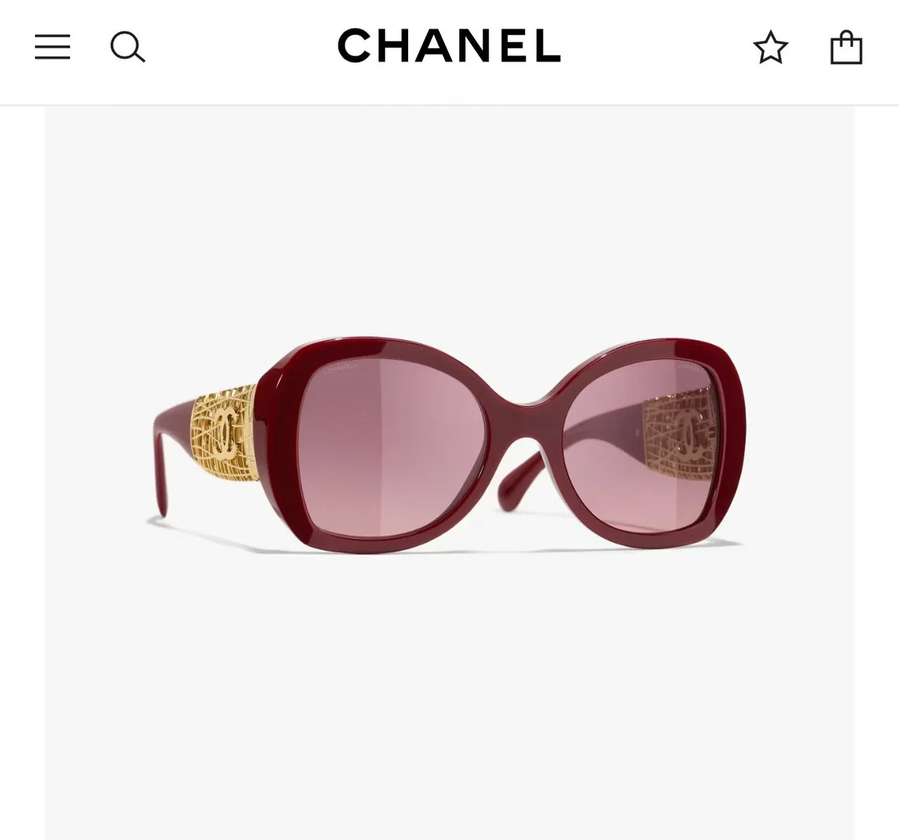 Chanel Black Gold Oversized Rounded-Square Frame Acetate Sunglasses 5