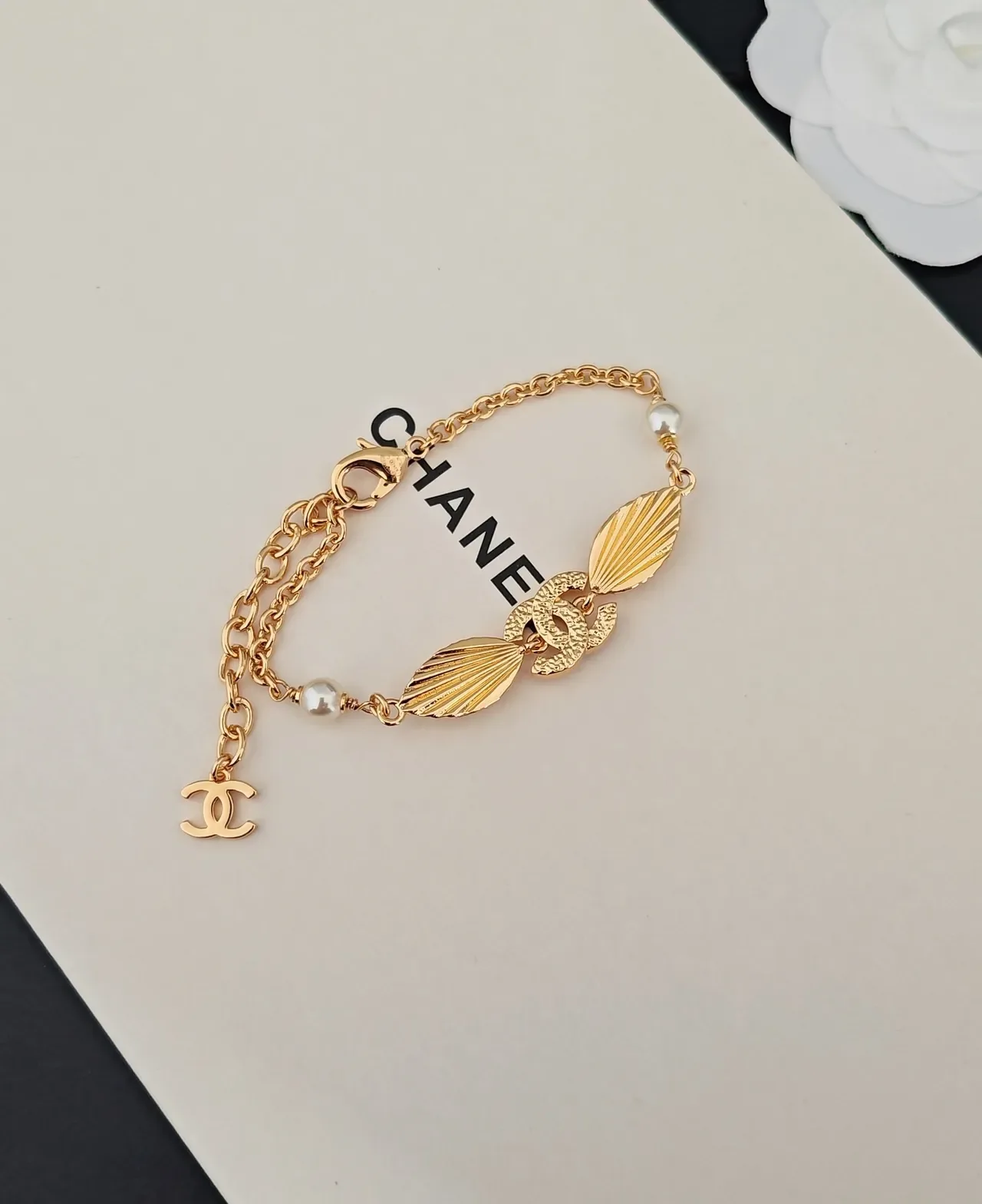 Chanel CC Crystal and Pearl Bracelet 3