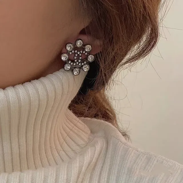 Chanel CC Crystal Gold-Tone Earrings 4