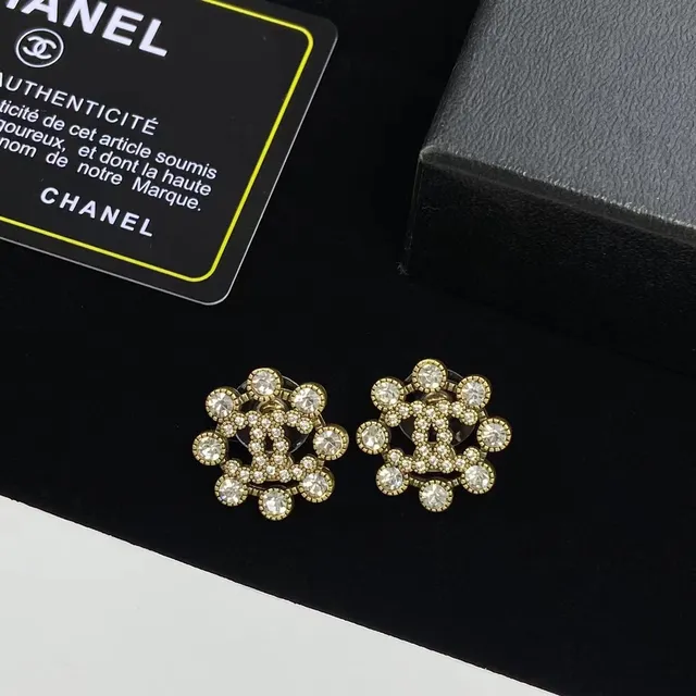 Chanel CC Crystal Gold-Tone Earrings 5