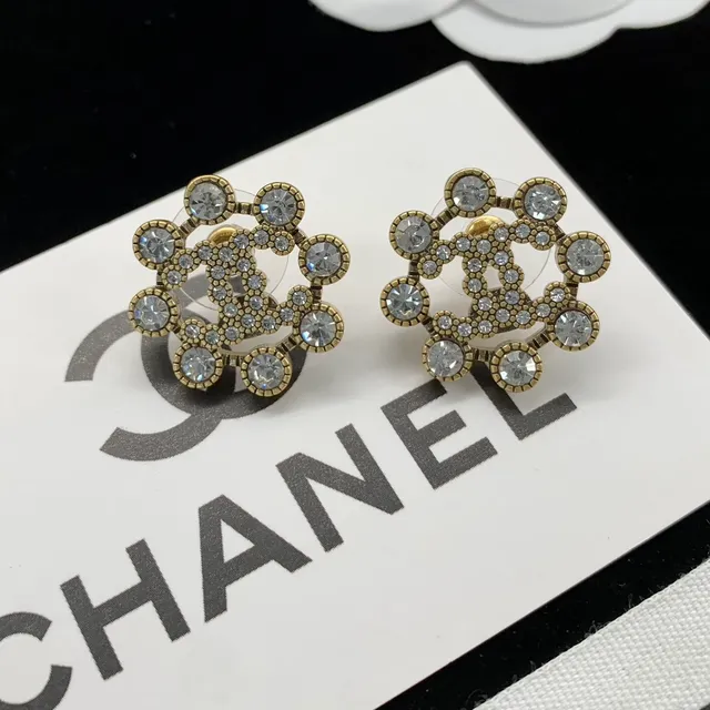 Chanel CC Crystal Gold-Tone Earrings 7