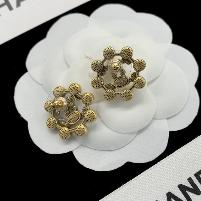 Chanel CC Crystal Gold-Tone Earrings 8
